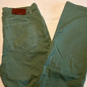 PAIGE Normandie Slim Straight Pants, Size 31, Green